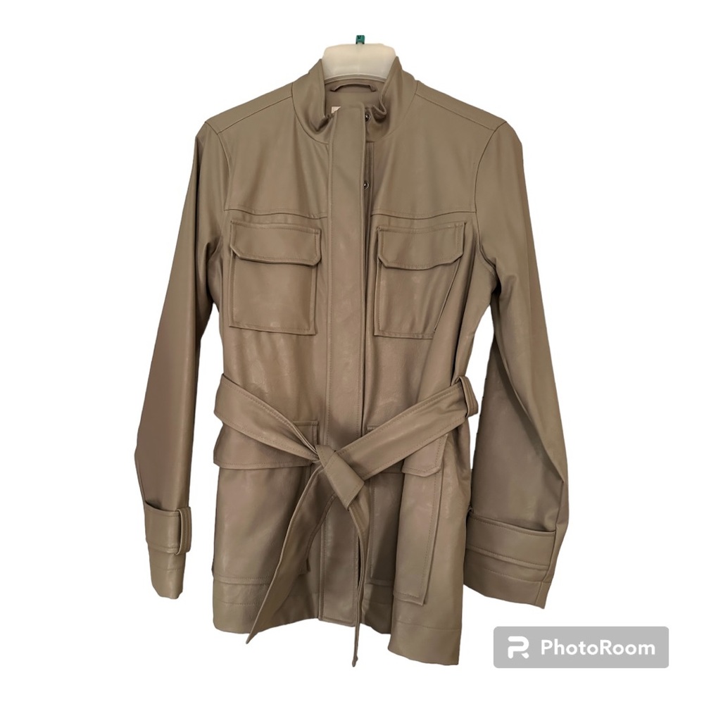 DONATED❌a•new•day, Vegan Leather, Frontier Brown Trench Coat